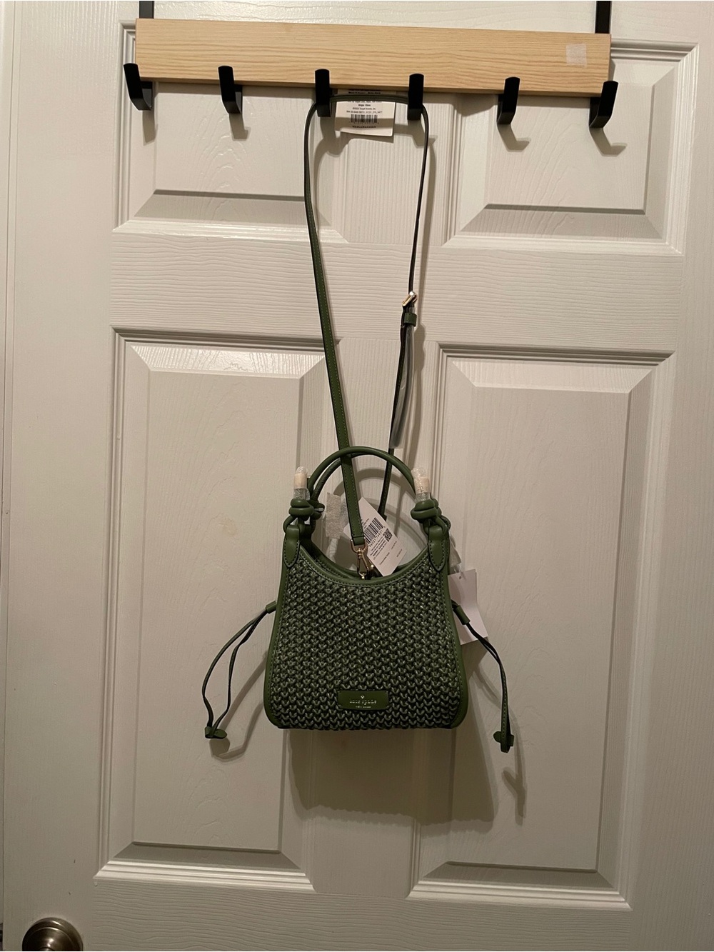 kate spade Olive Mini Straw cedar Stan stash bag NWT - Picture 12 of 12